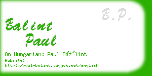 balint paul business card